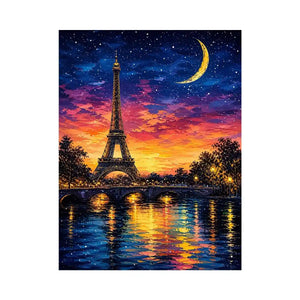Romantic Parisian night by the river