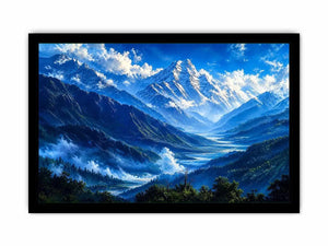 Majestic mountain valley under clear skies
