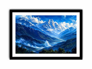 Majestic mountain valley under clear skies