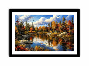 Autumn reflections at a serene lake