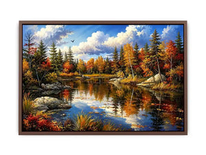 Autumn reflections at a serene lake