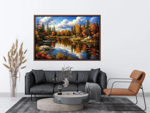 Autumn reflections at a serene lake