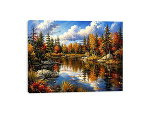 Autumn reflections at a serene lake