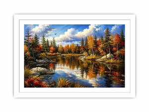 Autumn reflections at a serene lake