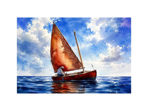 Sailing under a peaceful sky