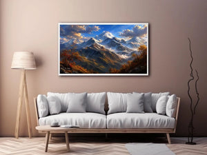Majestic mountain vista in autumn