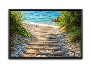 Sunny coastal path to the sea