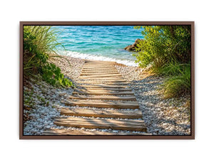 Sunny coastal path to the sea