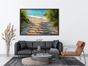 Sunny coastal path to the sea