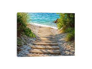 Sunny coastal path to the sea