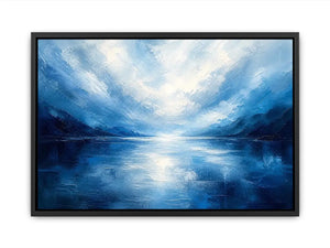 Serene blue fjord at dawn