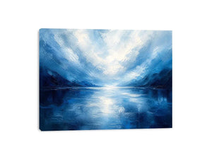 Serene blue fjord at dawn
