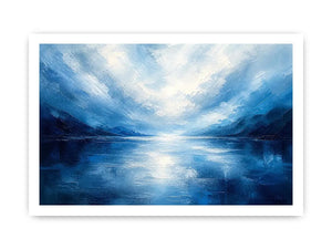 Serene blue fjord at dawn