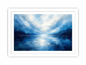 Serene blue fjord at dawn