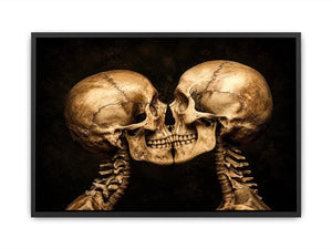 Intimate skeletons in dramatic lighting