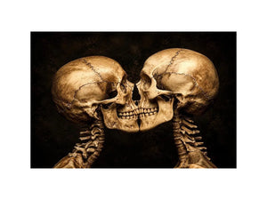 Intimate skeletons in dramatic lighting