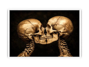 Intimate skeletons in dramatic lighting