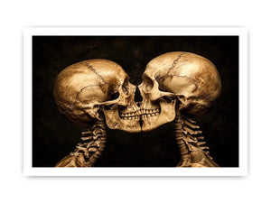 Intimate skeletons in dramatic lighting