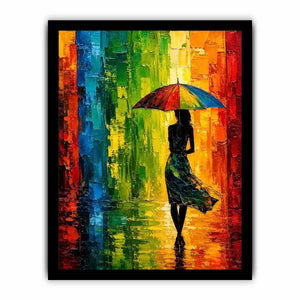 Abstract Umbrela Walk Canvas Print