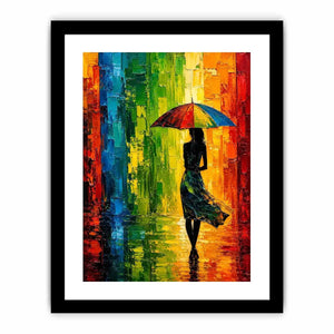 Abstract Umbrela Walk Canvas Print