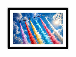 Flying Planes Rainbow Canvas Print
