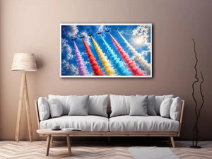 Flying Planes Rainbow Canvas Print