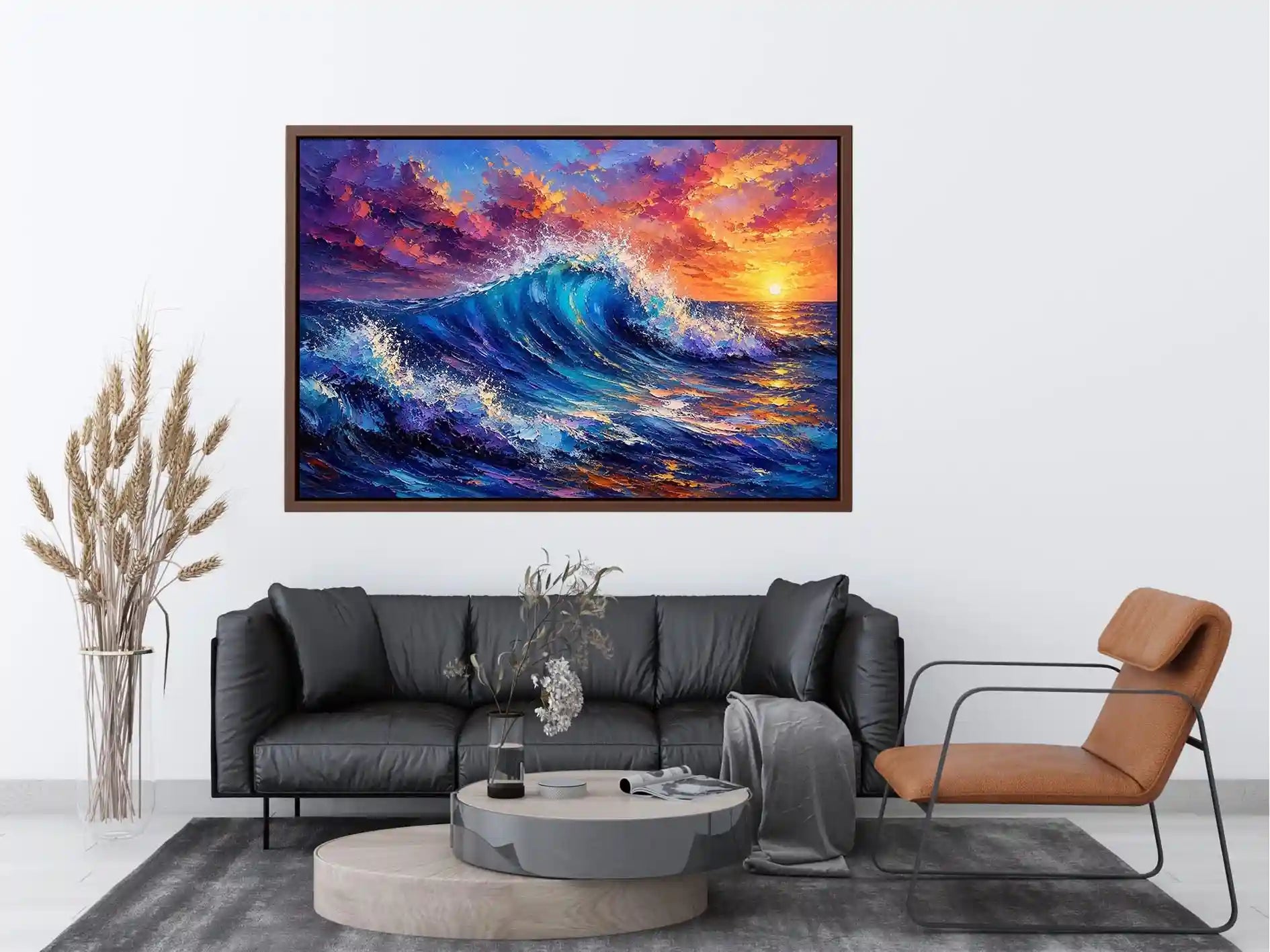 Colorfull Ocedan Waves Canvas Print