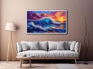 Colorfull Ocedan Waves Canvas Print