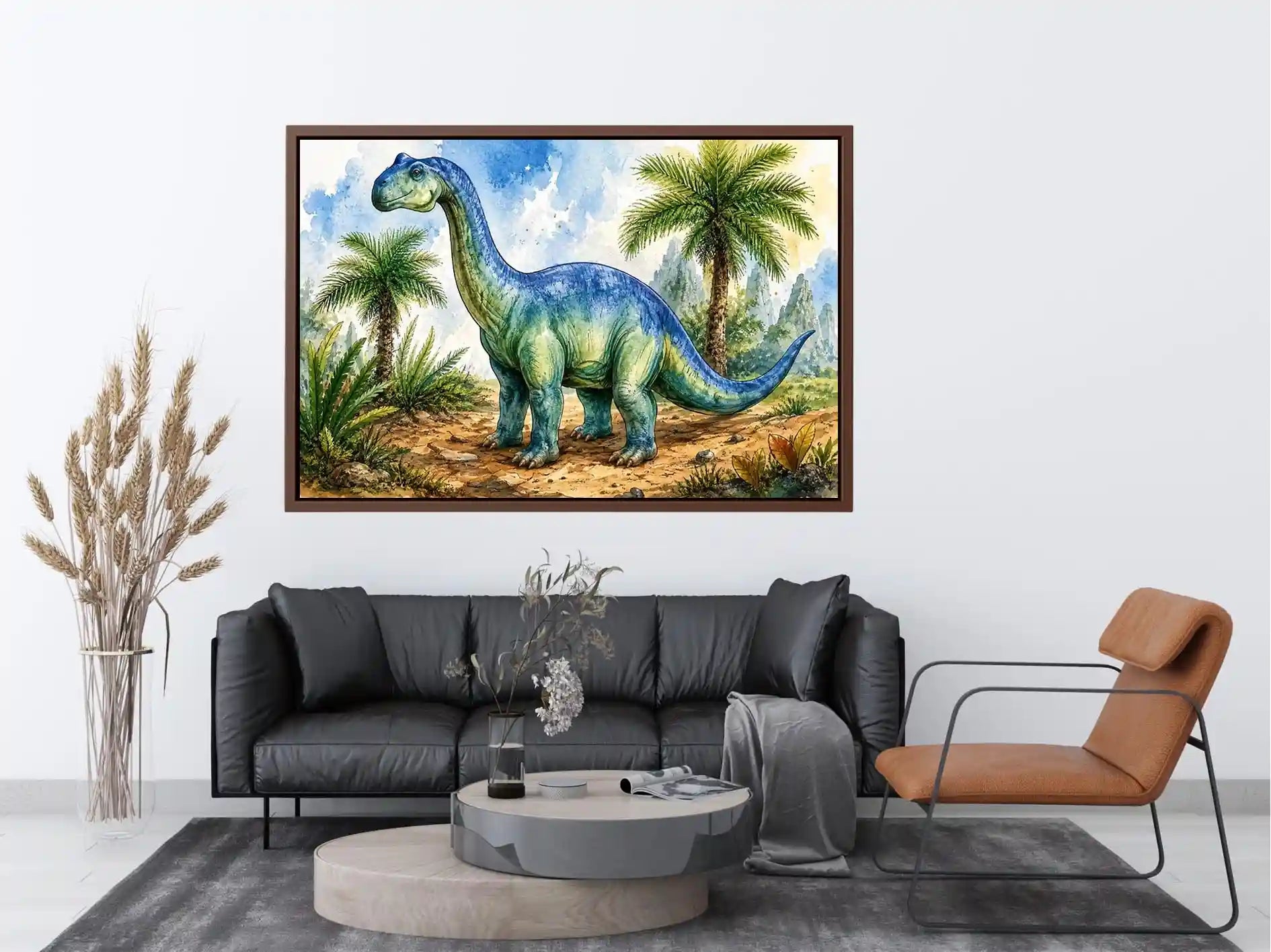 Dinosaur Drawing Nursery Canvas Print