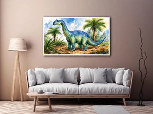 Dinosaur Drawing Nursery Canvas Print