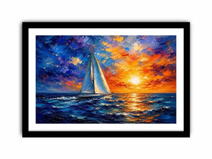 Sailing Ship in Sunset Canvas Print