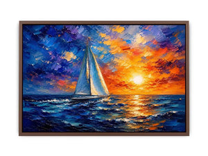 Sailing Ship in Sunset Canvas Print