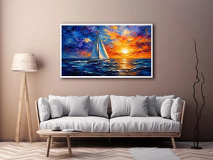 Sailing Ship in Sunset Canvas Print