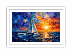 Sailing Ship in Sunset Canvas Print