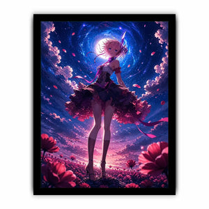 Magical night in a flower field