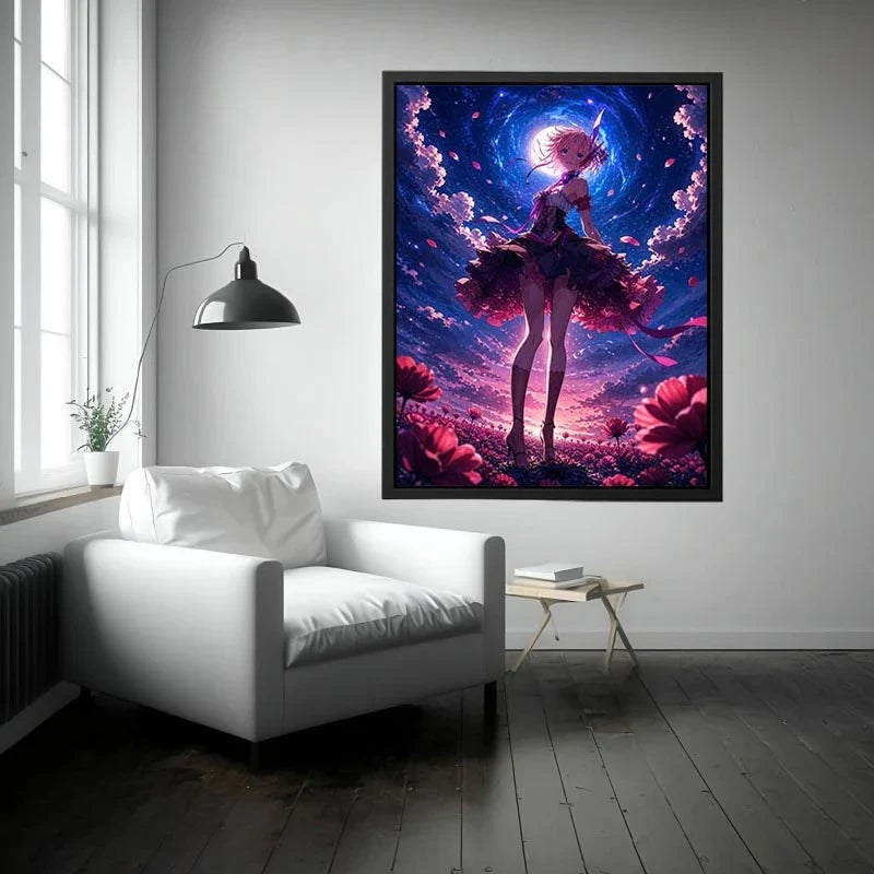 Magical night in a flower field