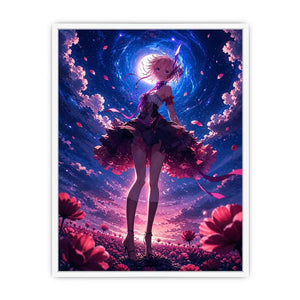 Magical night in a flower field