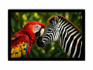 Parrot & Zebra Canvas Print