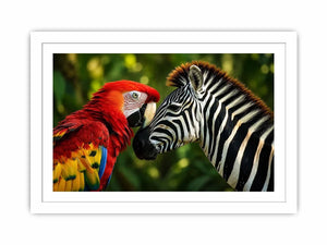 Parrot & Zebra Canvas Print