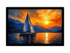 Sailing Ship in Sunset Canvas Print