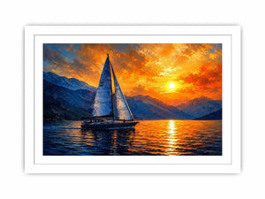 Sailing Ship in Sunset Canvas Print