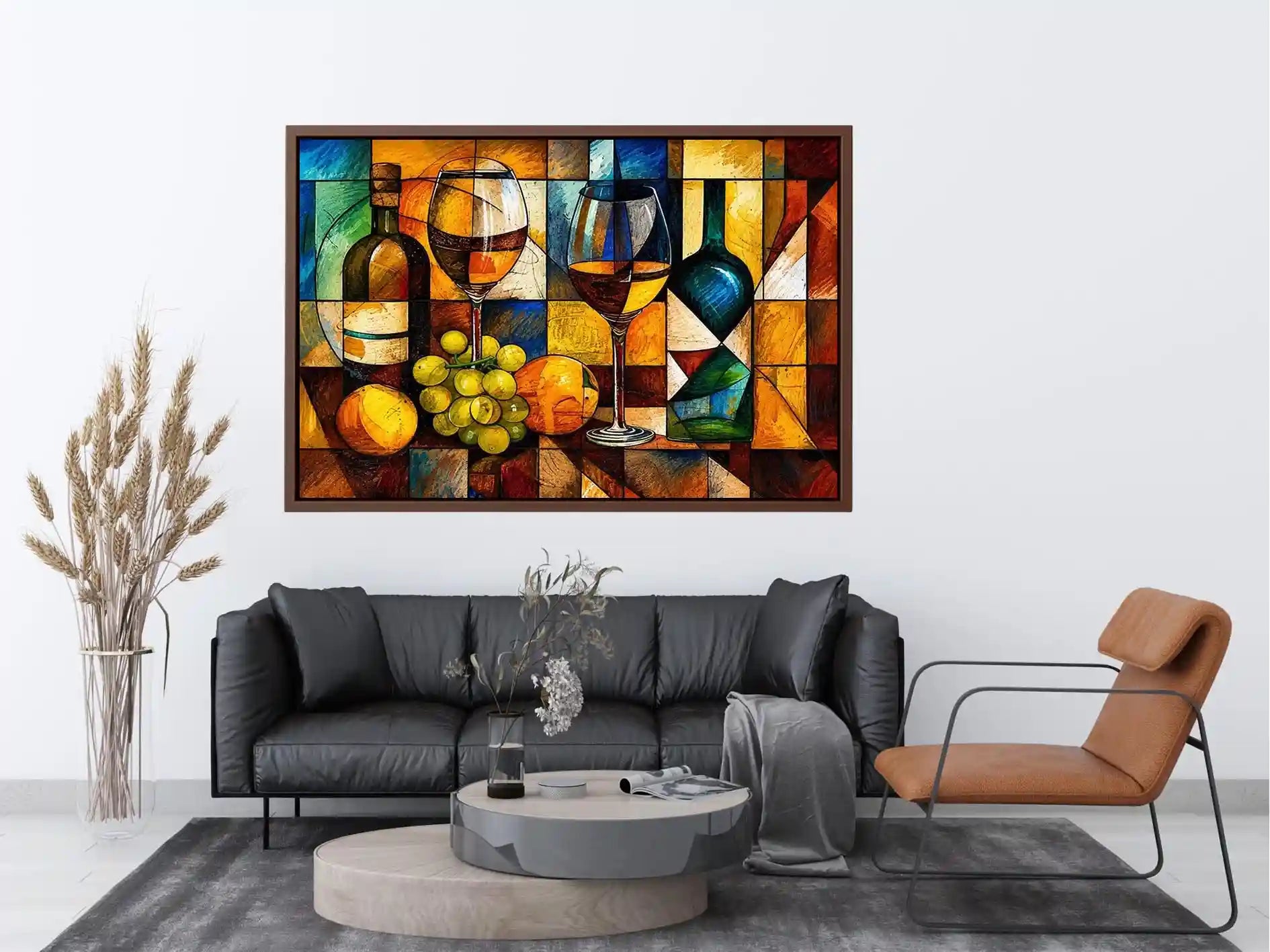 Cubism Wine Canvas Print