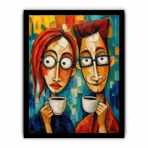 Coffee break in abstract colors