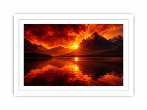 Fire in Lake Canvas Print