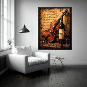 Wine and Guitar Canvas Print