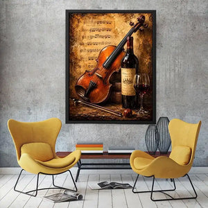 Wine and Guitar Canvas Print