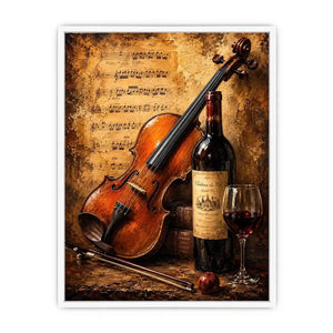 Wine and Guitar Canvas Print