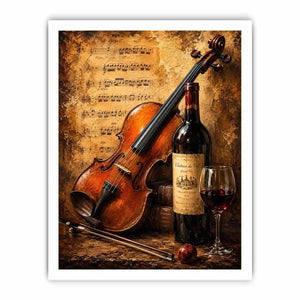 Wine and Guitar Canvas Print
