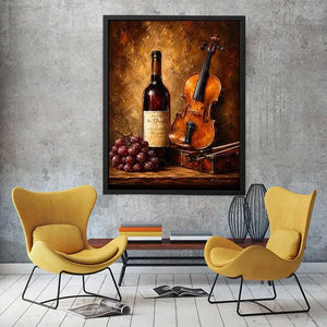 Wine and Guitar Canvas Print