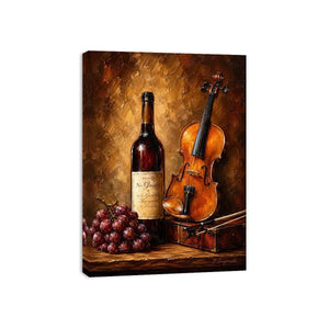 Wine and Guitar Canvas Print